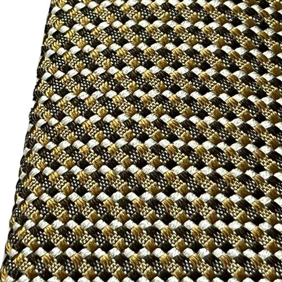 Jos A Bank Signature Collection Mens 100% Silk Gold Mens Neck Tie 59" x 4" - Picture 8 of 16